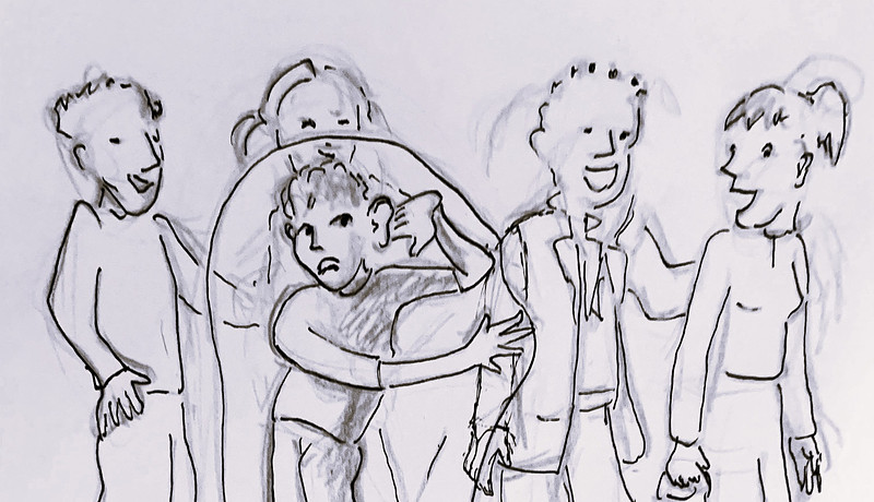 Illustratie van 5 mensen.