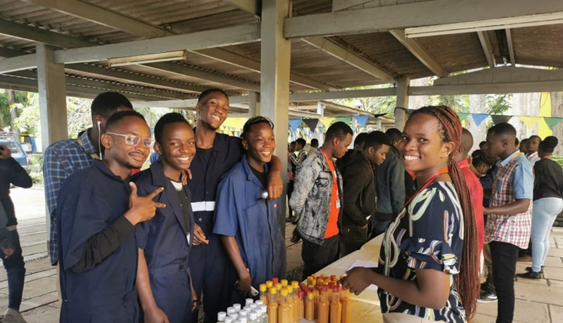 Students enjoying the entrepreneurship week in Arusha Technical College