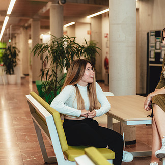Two girls chatting