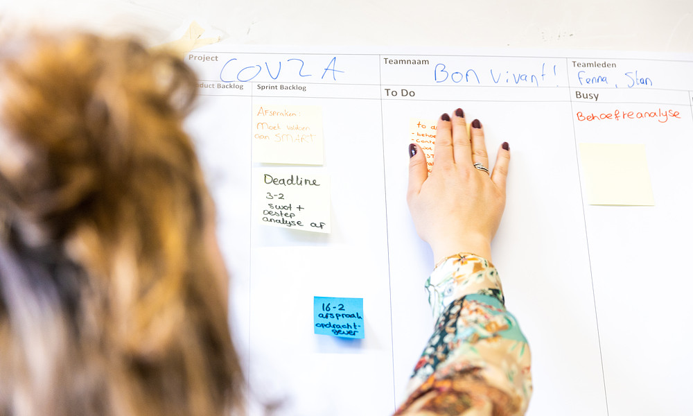 communicatie student scrumbord