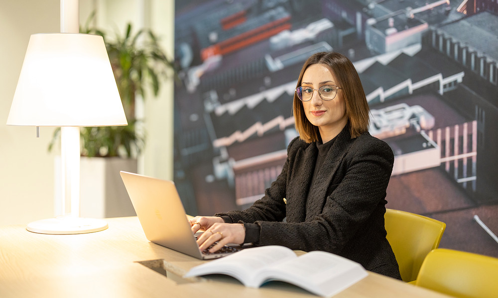 student aan het werk