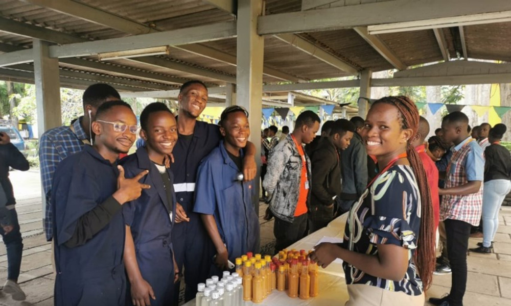 Students enjoying the entrepreneurship week in Arusha Technical College