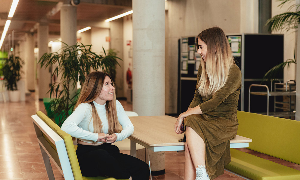 Two girls chatting