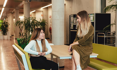 Two girls chatting