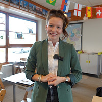 Jasmijn Maseland in klaslokaal