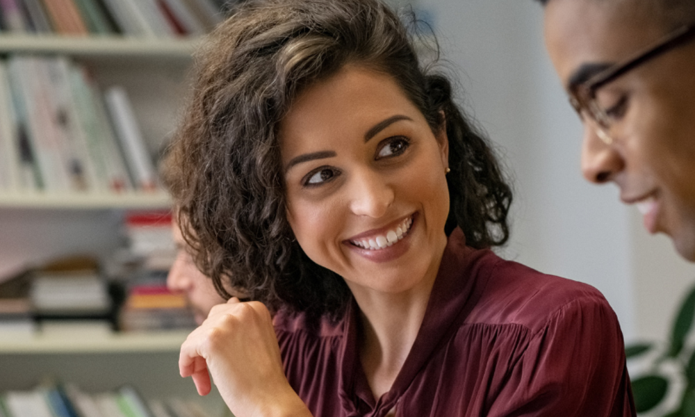 Vrouw met collega
