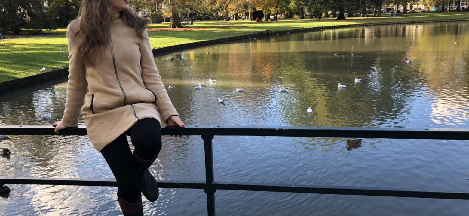 Paula in Apeldoorn looking over the water.